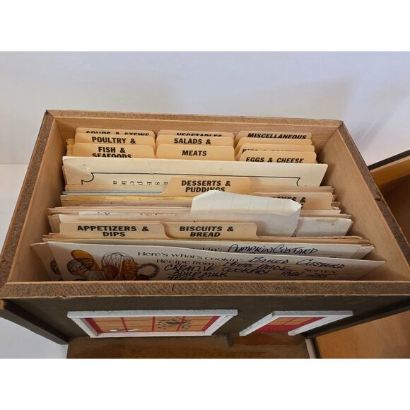 Vintage Pine Creek Recipe Box House "Home Is Where The Heart Is" With Dividers & - Picture 4 of 8